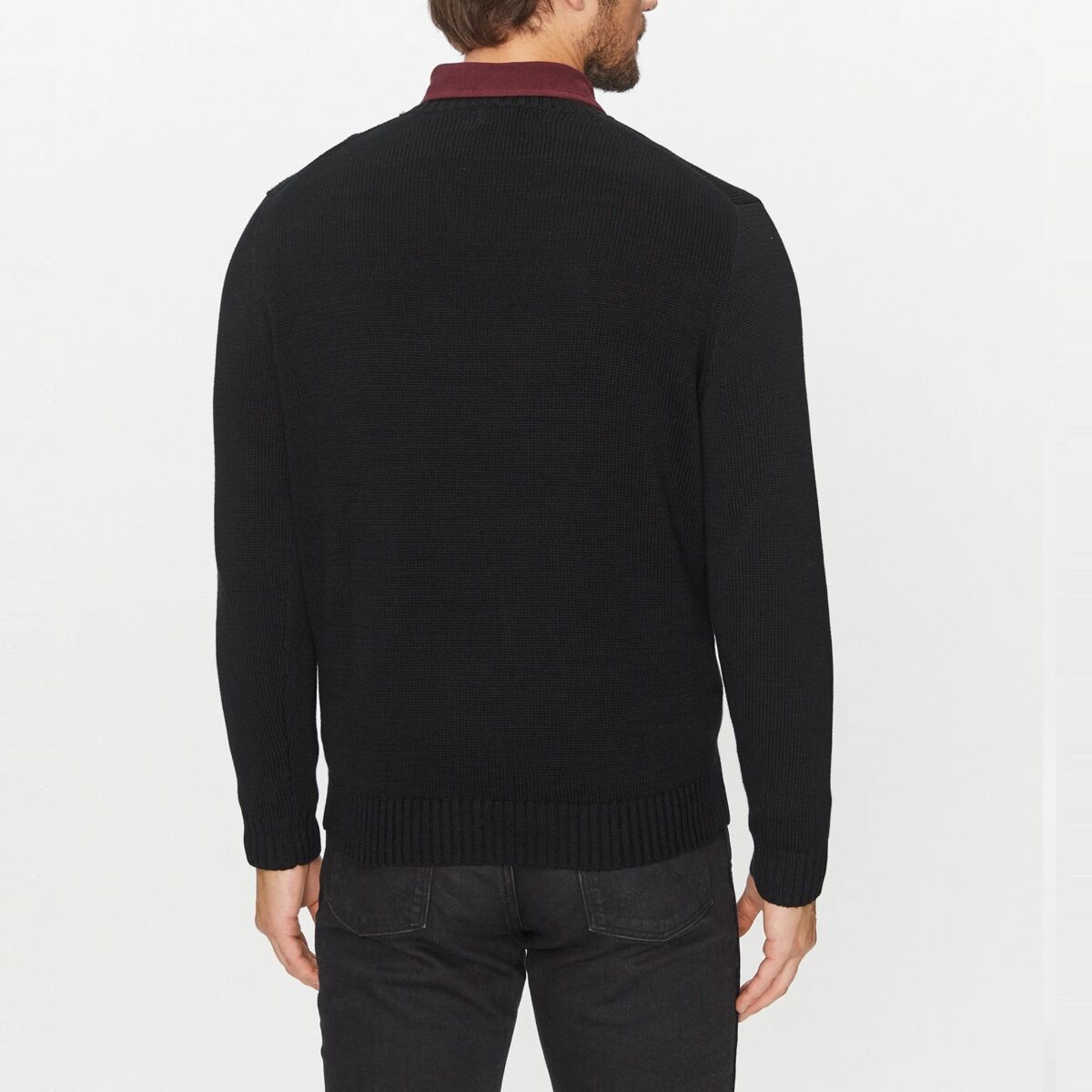 POLO RALPH LAUREN MEN COTTON SHAKER CREW KNIT POLO BLACK - Image 4