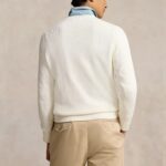 POLO RALPH LAUREN MEN COTTON SHAKER CREW KNIT POLO WHITE - Image 3