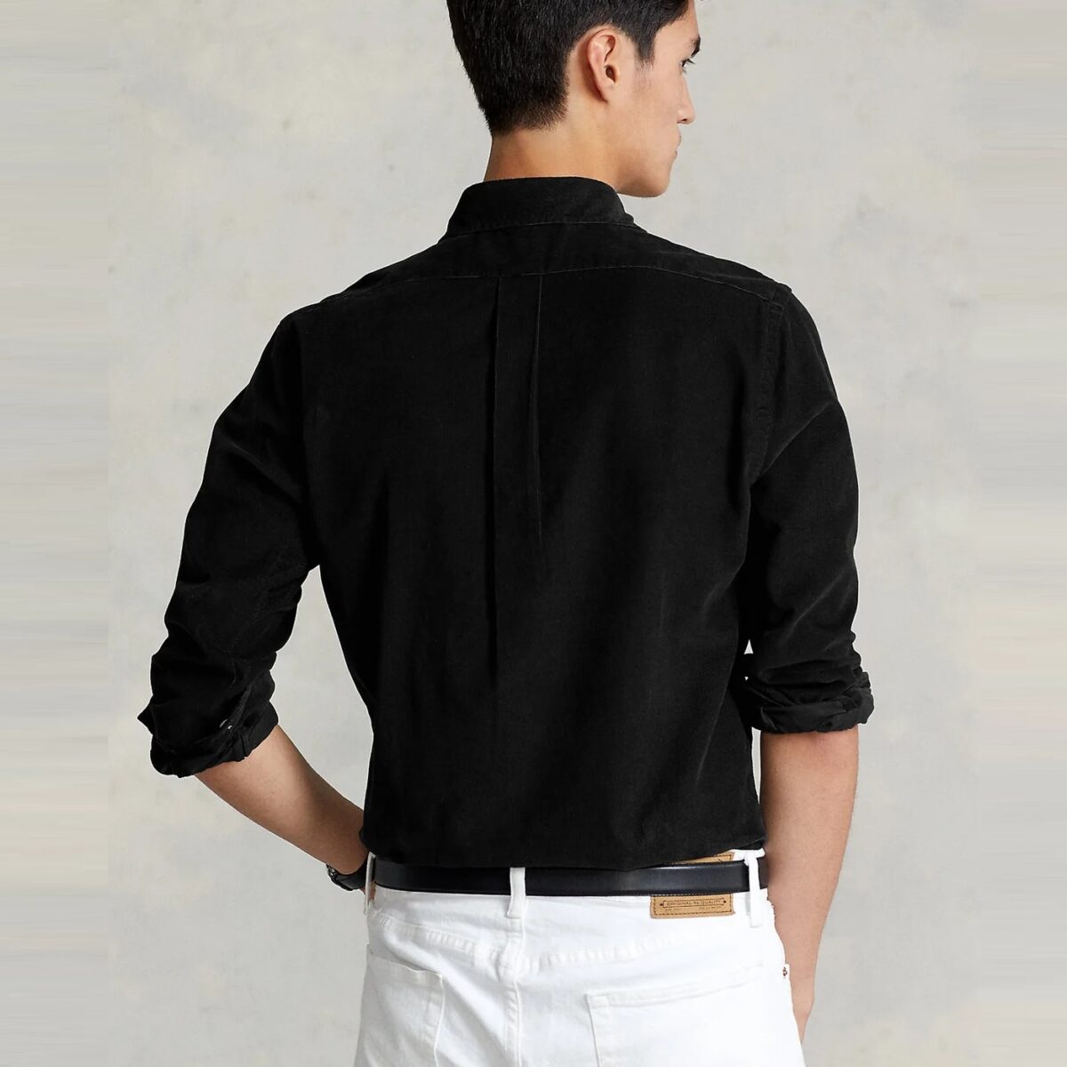 POLO RALPH LAUREN MEN'S SHIRT SLIM FIT BLACK COTTON - Image 3