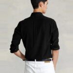 POLO RALPH LAUREN MEN'S SHIRT SLIM FIT BLACK COTTON - Image 3