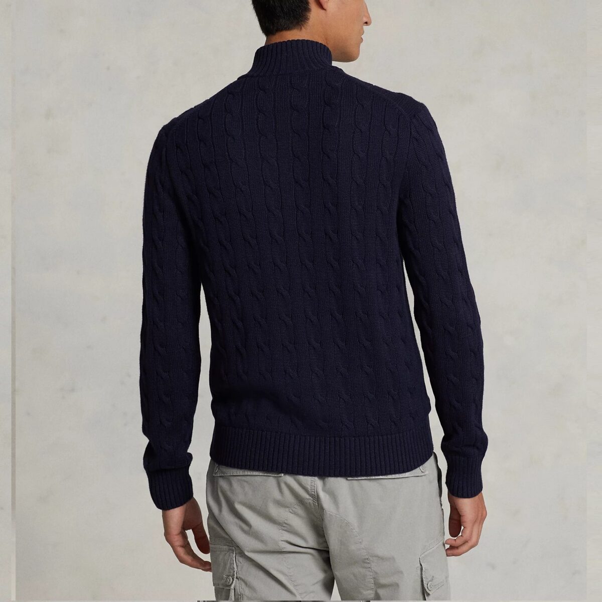 POLO RALPH LAUREN MEN LONG SLEEVE KNITTED FULL-ZIP SWEATER HUNTER NAVY - Image 3