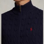 POLO RALPH LAUREN MEN LONG SLEEVE KNITTED FULL-ZIP SWEATER HUNTER NAVY - Image 2