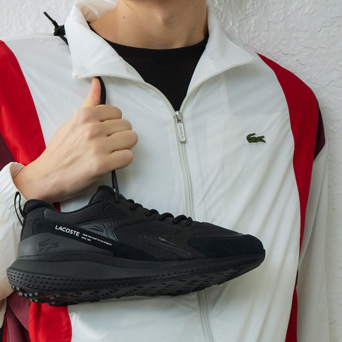 LACOSTE MEN’S L003 EVO SNEAKERS BLACK - Image 9