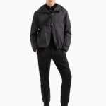 EMPORIO ARMANI EA7 NYLON JACKET WITH HOOD AND ZIP, WITH ALL-OVER JACQUARD EAGLE - Image 4