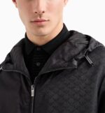 EMPORIO ARMANI EA7 NYLON JACKET WITH HOOD AND ZIP, WITH ALL-OVER JACQUARD EAGLE - Image 2