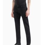 EMPORIO ARMANI MEN J06 SLIM-FIT, WASHED, 10.5 OZ COMFORT-DENIM JEANS DENIM NERO