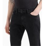 EMPORIO ARMANI MEN J06 SLIM-FIT, WASHED, 10.5 OZ COMFORT-DENIM JEANS DENIM NERO - Image 2