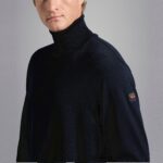 PAUL&SHARK MEN MERINO WOOL TURTLENECK WITH ICONIC BADGE BLUE - Image 2