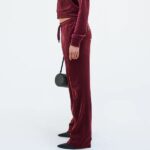JUICY COUTURE TINA TRACKPANTS VELVET TRACK PANTS RED DAHLIA - Image 2