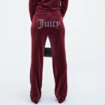 JUICY COUTURE TINA TRACKPANTS VELVET TRACK PANTS RED DAHLIA - Image 3