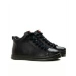 CAMPER MEN RUNNER FOUR LEATHER BLACK BOOTS