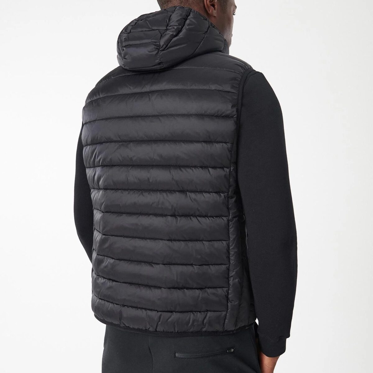 BARBOUR MEN OUSTEN HOODED GILET BLACK - Image 4