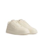 EMPORIO ARMANI EA7 EMBOSSED-LOGO SNEAKERS OFF WHITE