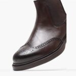 KALOGIROU MEN'S BROWN LEATHER BROGUE BOOTS - Image 3