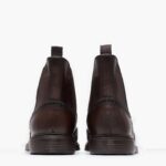 KALOGIROU MEN'S BROWN LEATHER BROGUE BOOTS - Image 5