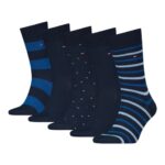 TOMMY HILFIGER MEN 5 PACK GIFT SET SOCKS NAVY BLUE