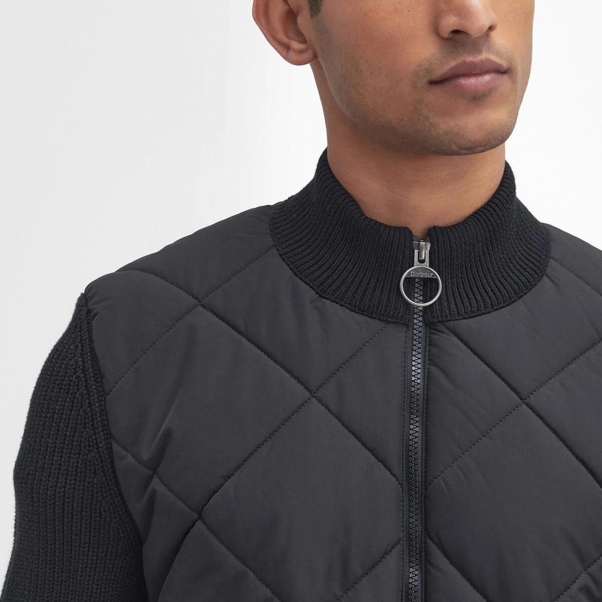 BARBOUR MEN NEWLAND QUILTED JUMPER BLACK - Image 2