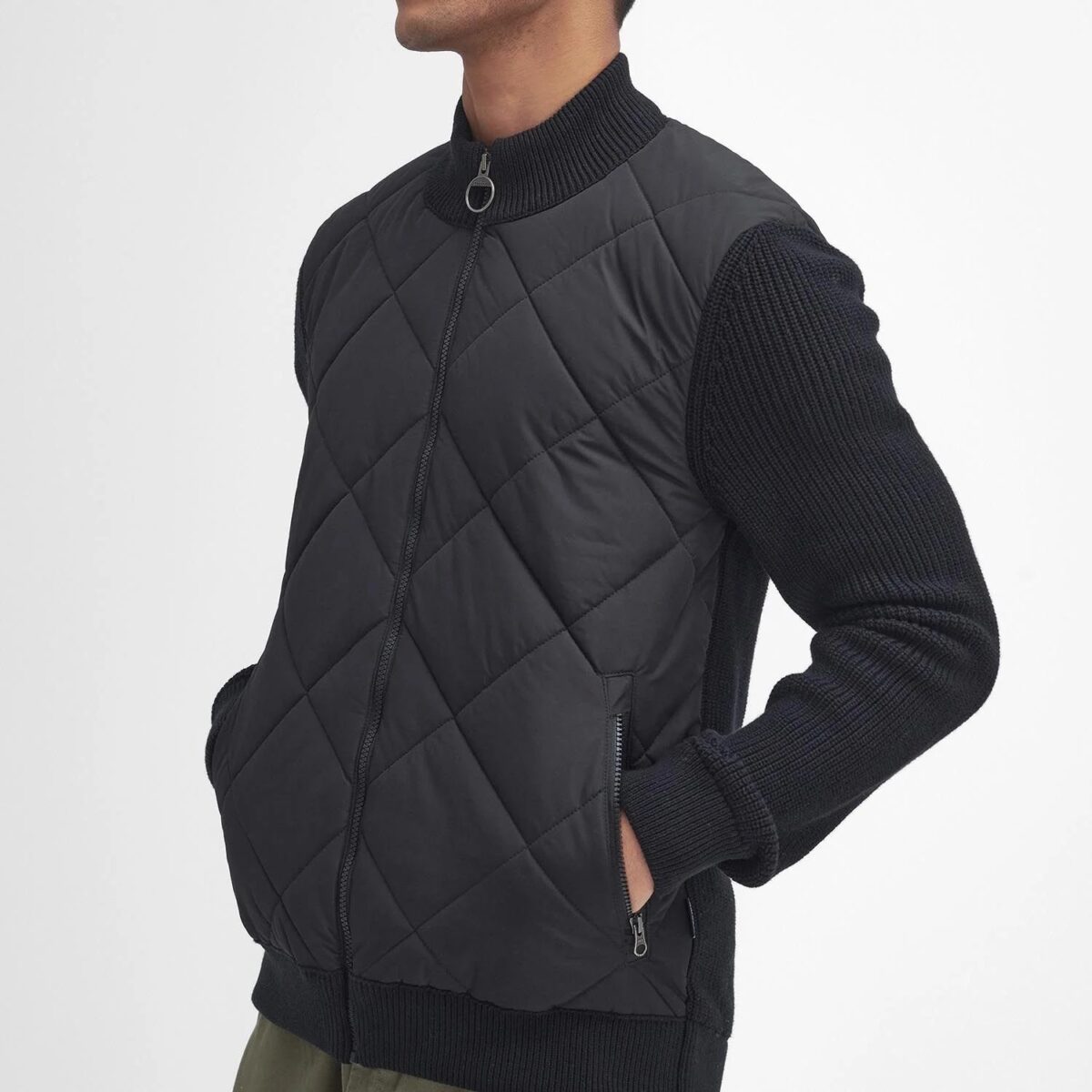 BARBOUR MEN NEWLAND QUILTED JUMPER BLACK - Image 4