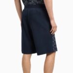 EMPORIO ARMANI MEN LOGO SERIES COTTON BLEND BERMUDA SHORTS BLUE - Image 2