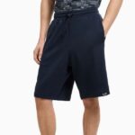 EMPORIO ARMANI MEN LOGO SERIES COTTON BLEND BERMUDA SHORTS BLUE