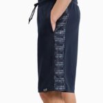 EMPORIO ARMANI MEN LOGO SERIES COTTON BLEND BERMUDA SHORTS BLUE - Image 3