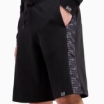 EMPORIO ARMANI MEN LOGO SERIES COTTON BLEND BERMUDA SHORTS BLACK - Image 3