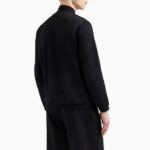 EMPORIO ARMANI EA7 GOLD LABEL SWEATSHIRT ZIPPED IN TECHNICAL TWILL BLACK - Image 2