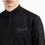 EMPORIO ARMANI EA7 GOLD LABEL SWEATSHIRT ZIPPED IN TECHNICAL TWILL BLACK - Image 3