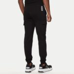 EMPORIO ARMANI MEN WHITE EA7 CORE IDENTITY COTTON CARGO TROUSERS BLACK - Image 2
