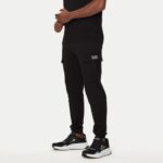 EMPORIO ARMANI MEN WHITE EA7 CORE IDENTITY COTTON CARGO TROUSERS BLACK - Image 3