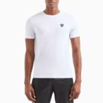 EMPORIO ARMANI MEN PREMIUM SHIELD STRETCH VISCOSE BLEND CREW NECK T-SHIRT WHITE