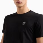 EMPORIO ARMANI MEN PREMIUM SHIELD STRETCH VISCOSE BLEND CREW NECK T-SHIRT BLACK - Image 3