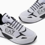 EMPORIO ARMANI MEN EA7 ACE RUNNER NEOPRENE TRAINERS WHITE-BLACK - Image 5