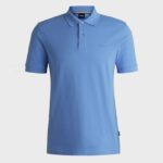 BOSS MAN PALLAS REGULAR FIT POLO SHIRT IN COTTON BRIGHT BLUE - Image 4