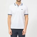 BOSS MAN PADDY POLO SHIRT IN COTTON PIQUE WITH LOGO UNDERCOLLAR NATURAL