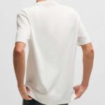 HUGO MEN INTERLOCK-COTTON REGULAR-FIT T-SHIRT DALILE WITH STACKED LOGO NATURAL - Image 3
