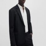 HUGO MEN SLIM-FIT SHIRT IN STRETCH COTTON WITH STACKED LOGO OPEN WHITE - Image 4