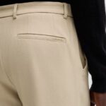 BOSS MEN H-KAITO SLIM-FIT WASHABLE TROUSERS IN MICRO PATTERNED STRETCH FABRIC LIGHT BEIGE - Image 3