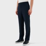 BOSS MEN SLIM-FIT WASHABLE TROUSERS IN MICRO PATTERNED STRETCH FABRIC DARK BLUE - Image 3