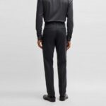 BOSS MEN SLIM-FIT SUIT IN A MICRO PATTERNED WOOL BLEND BLACK - Image 8