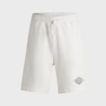 HUGO MEN COTTON-TERRY SHORTS WITH EMBROIDERED LOGO WHITE - Image 5