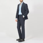 BOSS MEN SLIM-FIT SUIT IN A FLEXIBLE LIGHT FABRIC DARK BLUE - Image 2