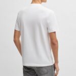 BOSS MEN C-THOMPSON COTTON JERSEY T-SHIRT WITH LARGE LOGO WHITE - Image 2