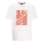 BOSS MEN H-TAUT COTTON JERSEY T-SHIRT WITH PHOTO PRINT WHITE - Image 3