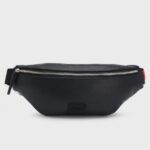 HUGO MEN BELT BAG IN PERFORATED FAUX LEATHER BLACK