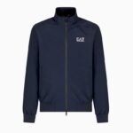 EMPORIO ARMANI EA7 CORE IDENTITY RECYCLED NYON ZIP-UP SWEATSHIRT BLUE - Image 4