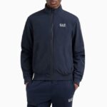 EMPORIO ARMANI EA7 CORE IDENTITY RECYCLED NYON ZIP-UP SWEATSHIRT BLUE