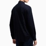 EMPORIO ARMANI MEN ASV LYOCELL-BLEND JERSEY SHIRT WITH ALL-OVER FLOCKED LOGO LETTERING NAVY ALLOVE - Image 2