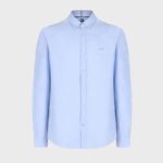 BOSS MEN H-LIAM REGULAR FIT LINEN SHIRT LIGHT PASTEL BLUE