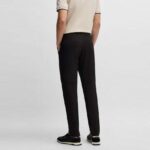 BOSS MEN SLIM FIT TROUSERS IN WATER REPELLENT STRETCH FABRIC BLACK - Image 2